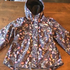 The North Face Girls' Purple Floral Hooded Raincoat